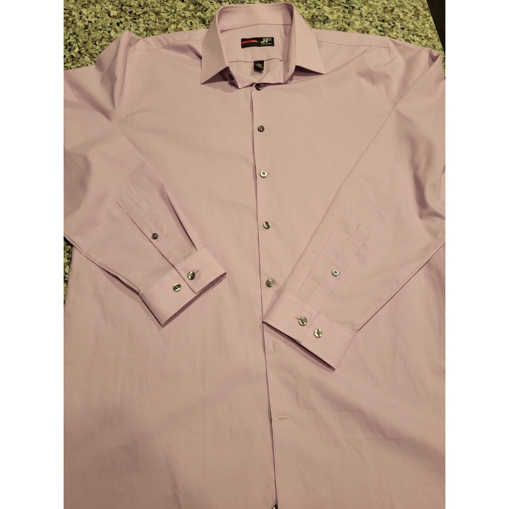 JF J Ferrar Mens Slim Fit Dress Shirt Lavender Purple 16-16.5 34-35 Long Sleeve